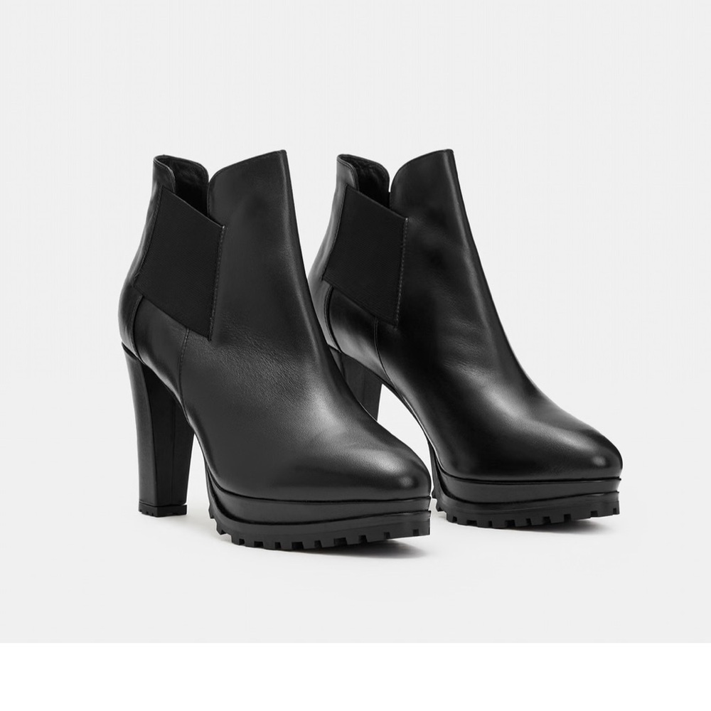 All Saints Sleek Black Ankle Booties